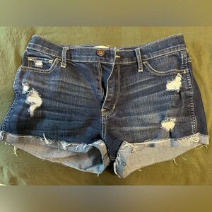Hollister Blue Distressed Jean Shorts